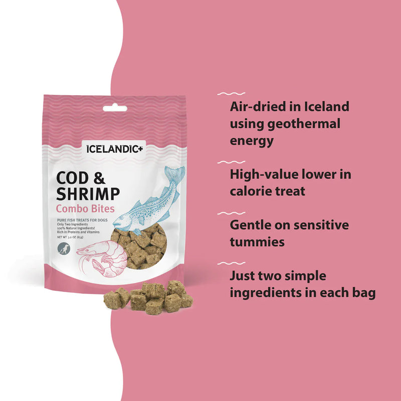 Icelandic - Cod & Shrimp Combo Bites Fish Dog Treat
