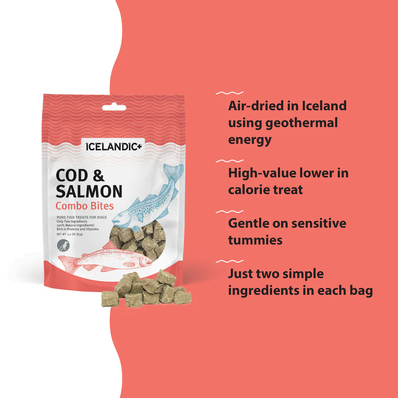 Icelandic+ - Cod & Salmon Combo Bites Fish Dog Treat 100g
