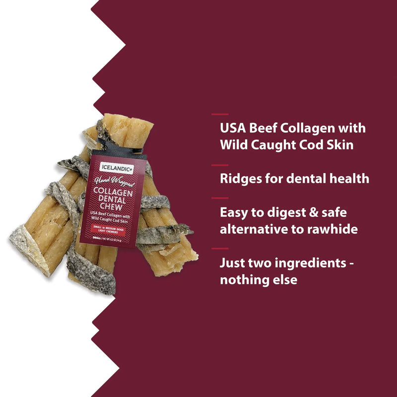 Beef Collagen Dental Chew Wrapped With Cod Skin