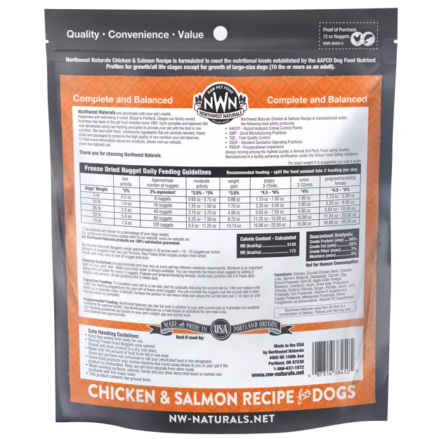 Northwest Naturals Freeze-dried Dog Nuggets 340g - Chicken/Salmon