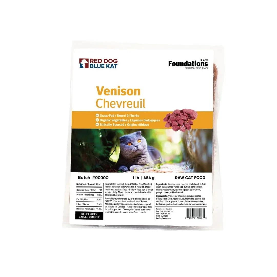 RDBK - Foundations Raw Venison Recipe Raw Cat Food by RED DOG BLUE KAT