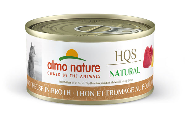 Almo Nature HQS Natural Cat Food - Tuna With Cheese In Broth Cat Can