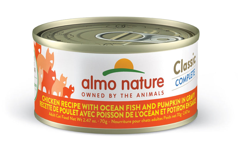 Almo Nature-Classic Complete Chicken Recipe With Ocean Fish And Pumpkin In Gravy Cat Can