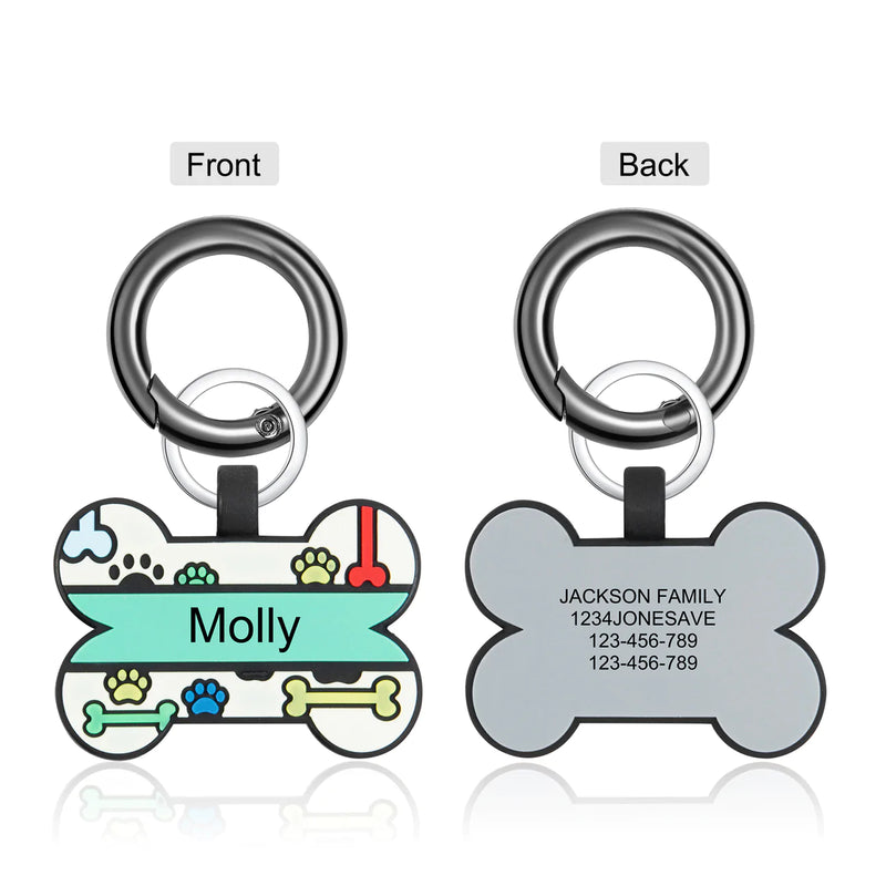 Petgent - Personalized Bone Green Dog ID Tag