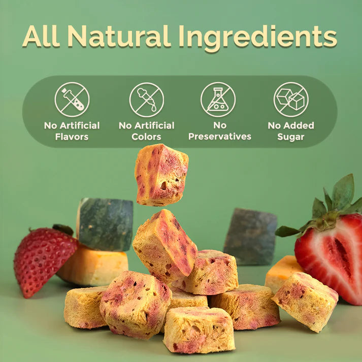 Loopy Paws Crispy Goat Yogurt Chunk - Pumpkin & Strawberry 30g for Dogs & Cats