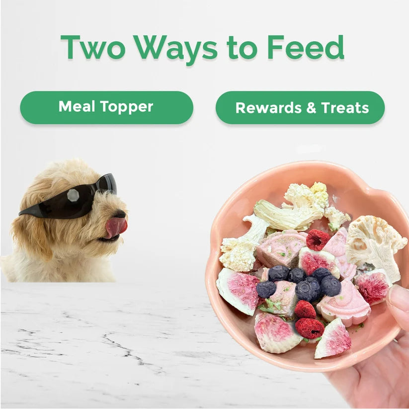 Loopy Paws Harvest Crunchy Cauliflower Mixed 30g, Freezed Dired Treats for Dogs & Cats