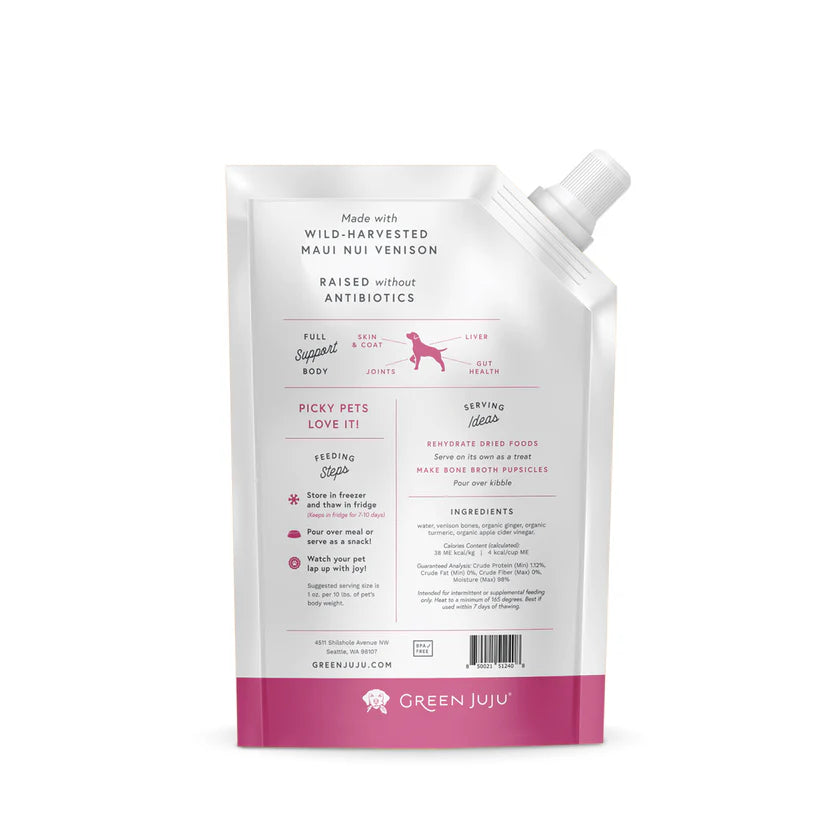 Green Juju Venison Bone Broth (Frozen) for Dogs and Cats