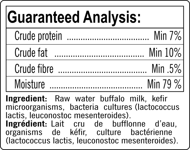 HAPPY DAYS - Raw Water Buffalo Milk Kefir 975ml Frozen for Dogs & Cats