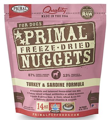 Primal Canine Freeze-Dried Nuggets - Turkey & Sardine Formula Dog Food