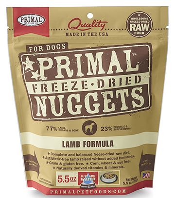 Primal Canine Freeze-Dried Nuggets - Lamb Formula Dog Food