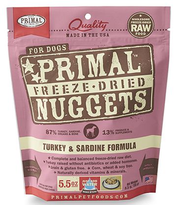 Primal Canine Freeze-Dried Nuggets - Turkey & Sardine Formula Dog Food