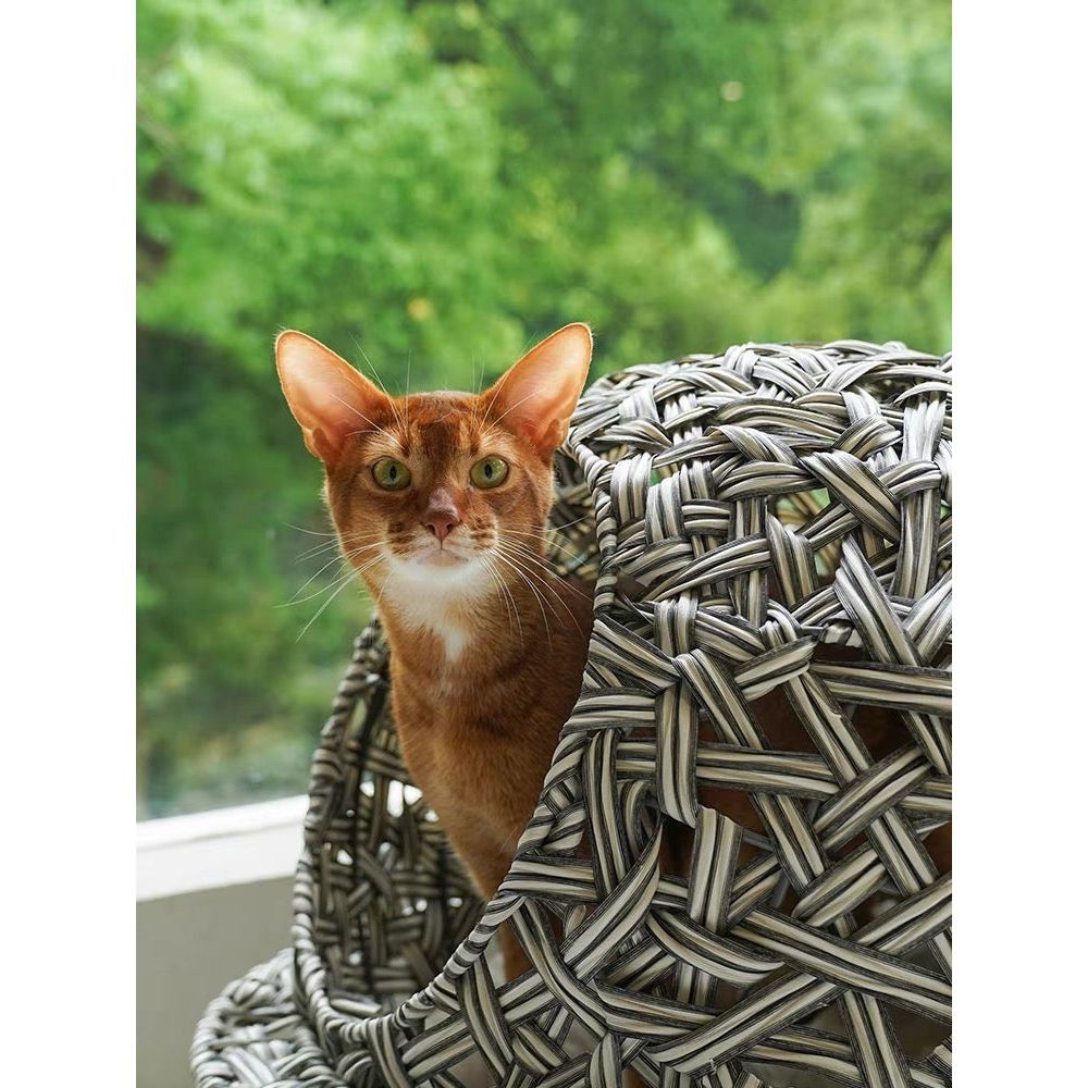 Zeze Woven Hammock Cat Bed Gray