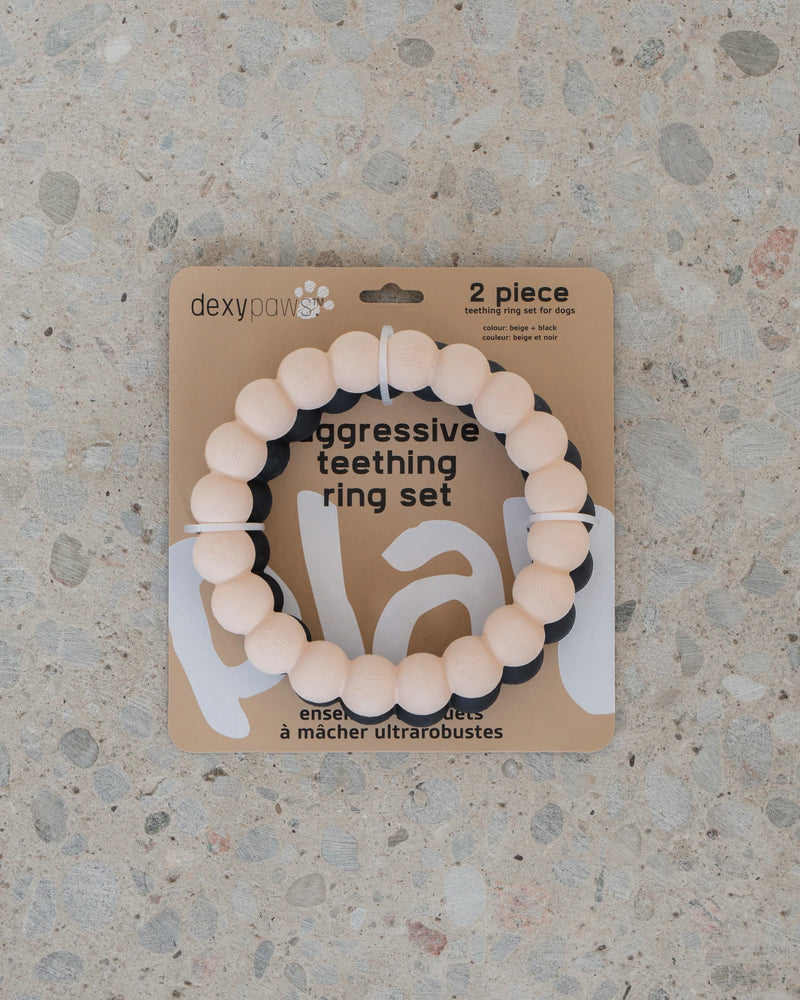 Dexypaws - 2 Piece Aggressive Teething Ring Set