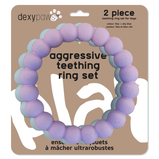 Dexypaws - 2 Piece Aggressive Teething Ring Set