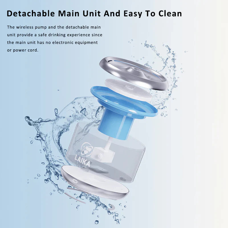 Laika - Stainless Steel Automatic Cat Water Fountain With Wireless Pump