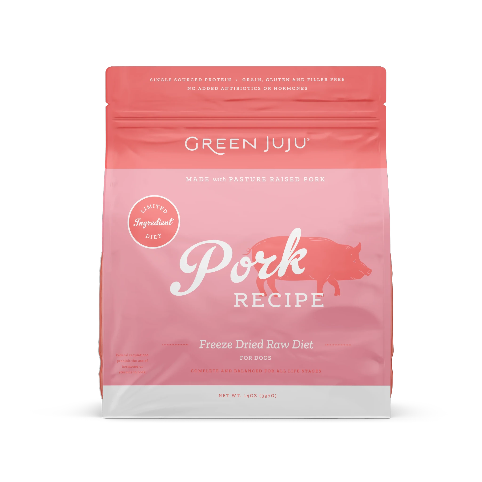 Green Juju Dog Freeze Dried Raw Pork 397g by Green Juju