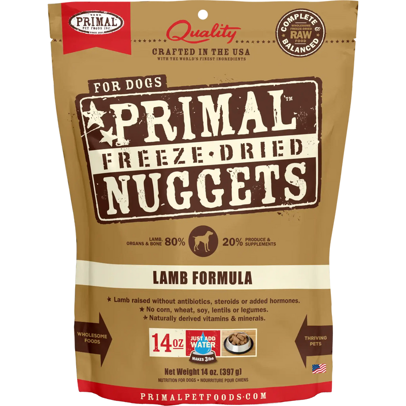 Primal Canine Freeze-Dried Nuggets - Lamb Formula Dog Food