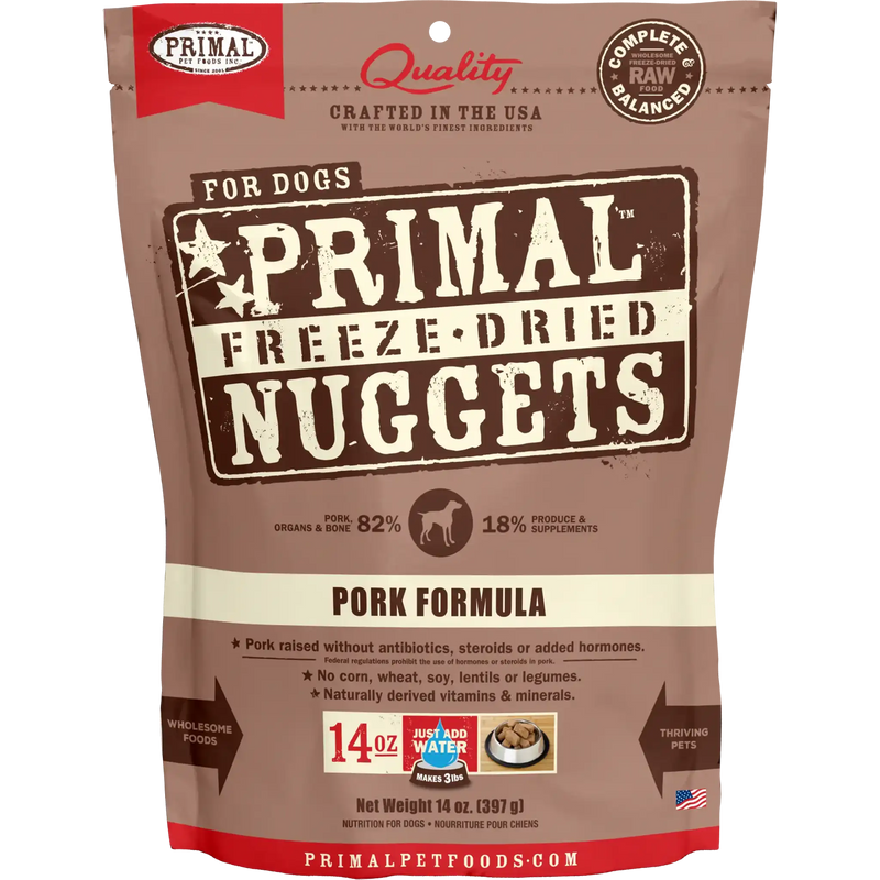 Primal Canine Freeze-Dried Nuggets - Pork Formula Dog Food