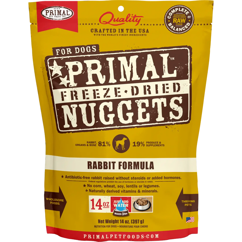 Primal Canine Freeze-Dried Nuggets - Rabbit Formula Dog Food