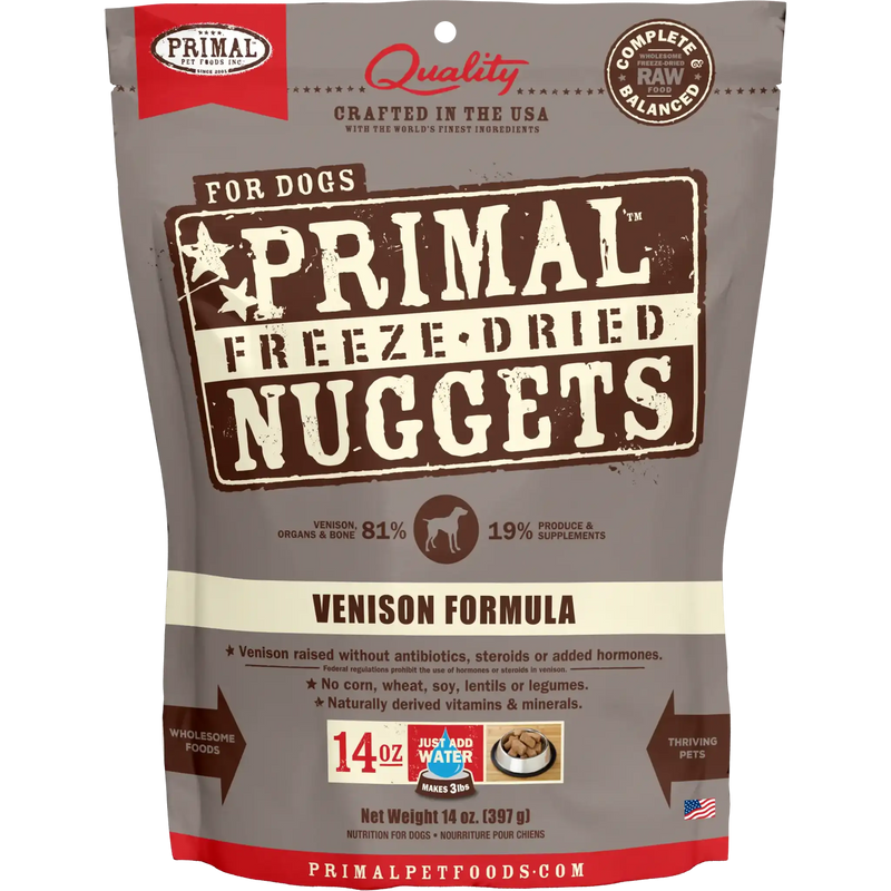 Primal Canine Freeze-Dried Nuggets - Venison Formula Dog Food