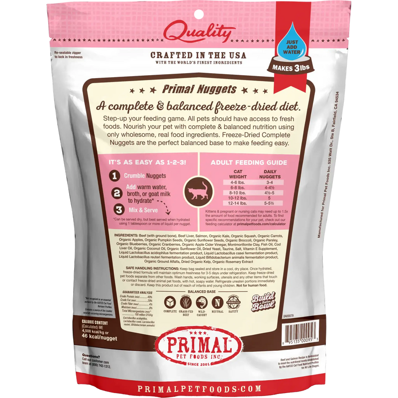 Primal - Freeze Dried Beef And Salmon Nuggets for Cat