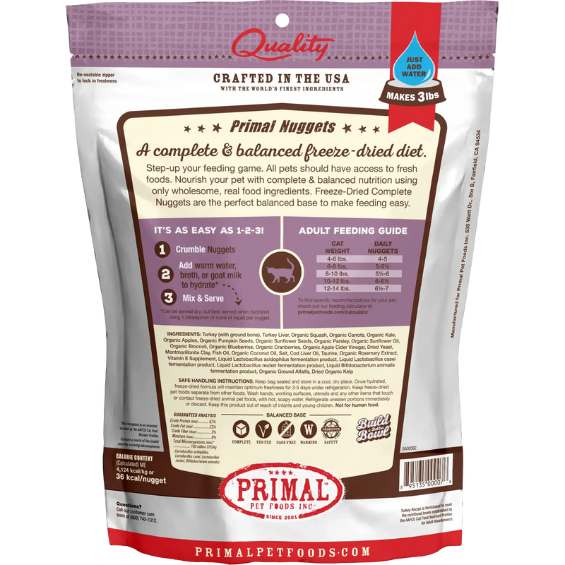 Primal - Freeze Dried Turkey Nuggets Cat