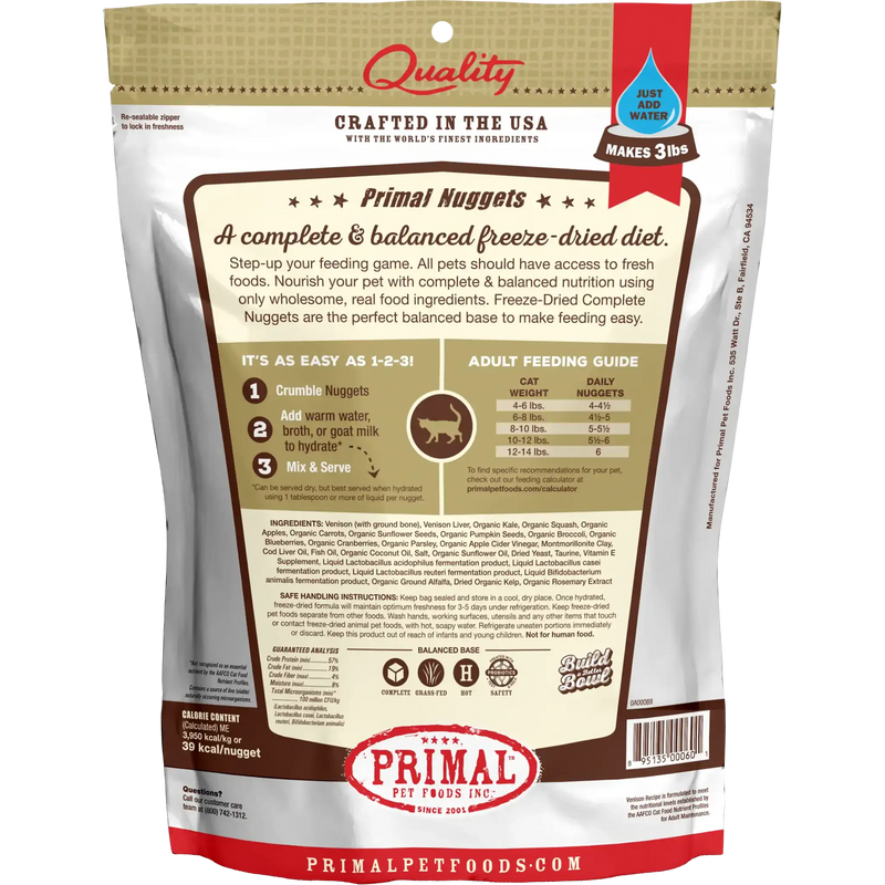 Primal - Freeze Dried Venison Nuggets Cat