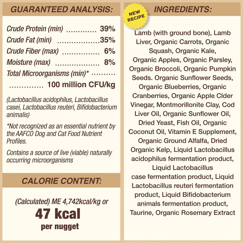 Primal Canine Freeze-Dried Nuggets - Lamb Formula Dog Food