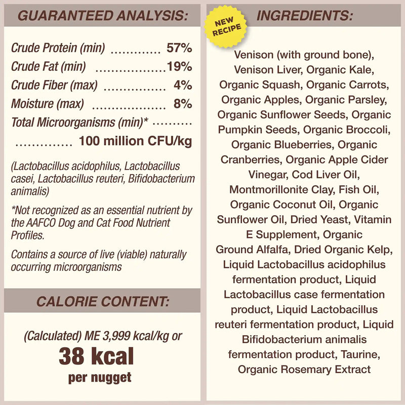 Primal Canine Freeze-Dried Nuggets - Venison Formula Dog Food