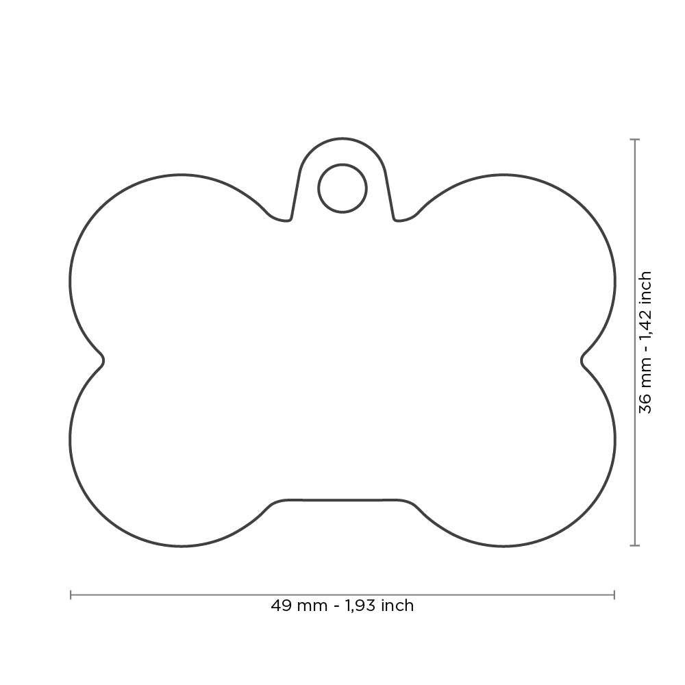Médaille d'identification en aluminium MyFamily Hushtag pour os