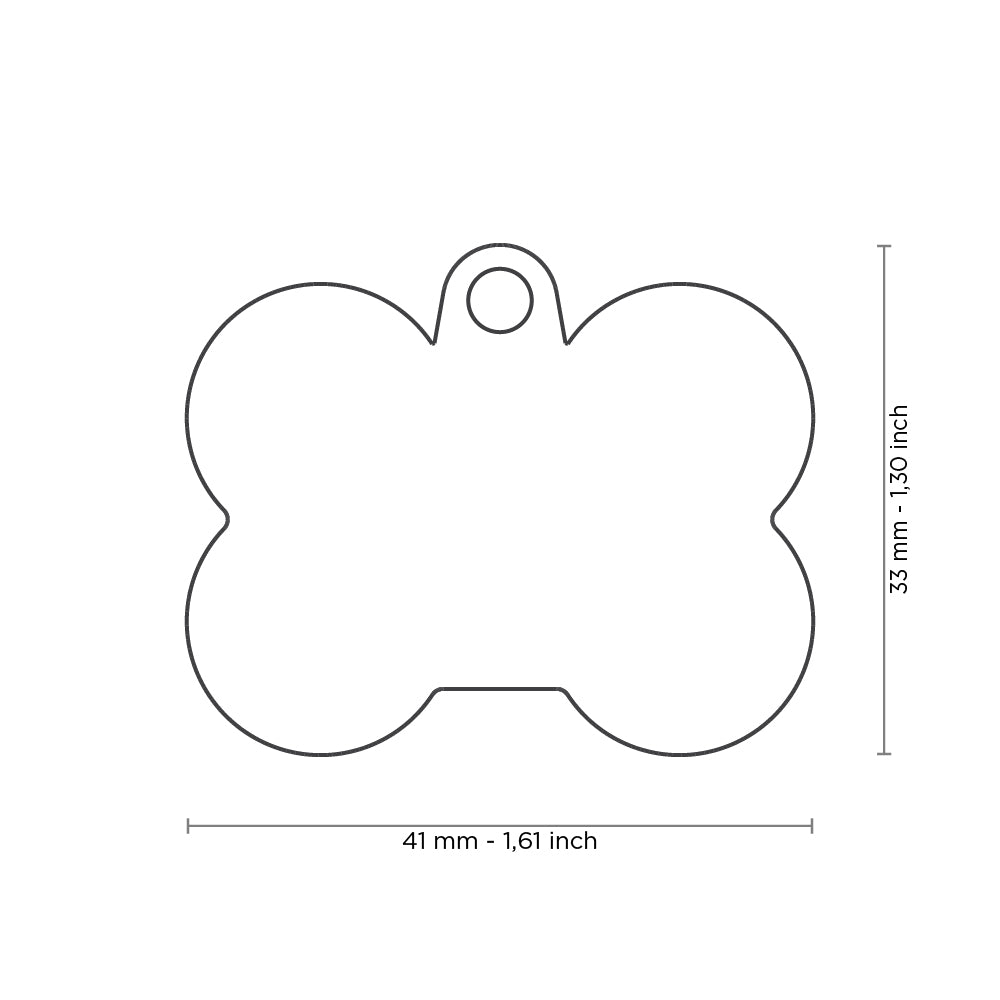 Médaille d'identification en aluminium MyFamily Hushtag pour os