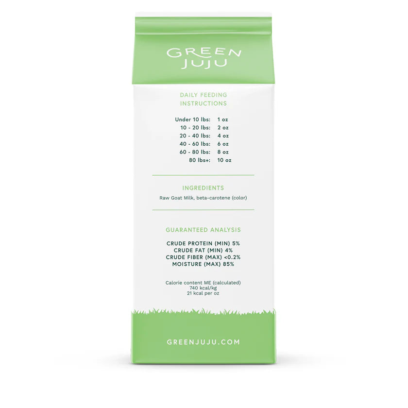 Green Juju Dog/Cat Raw Goat's Milk