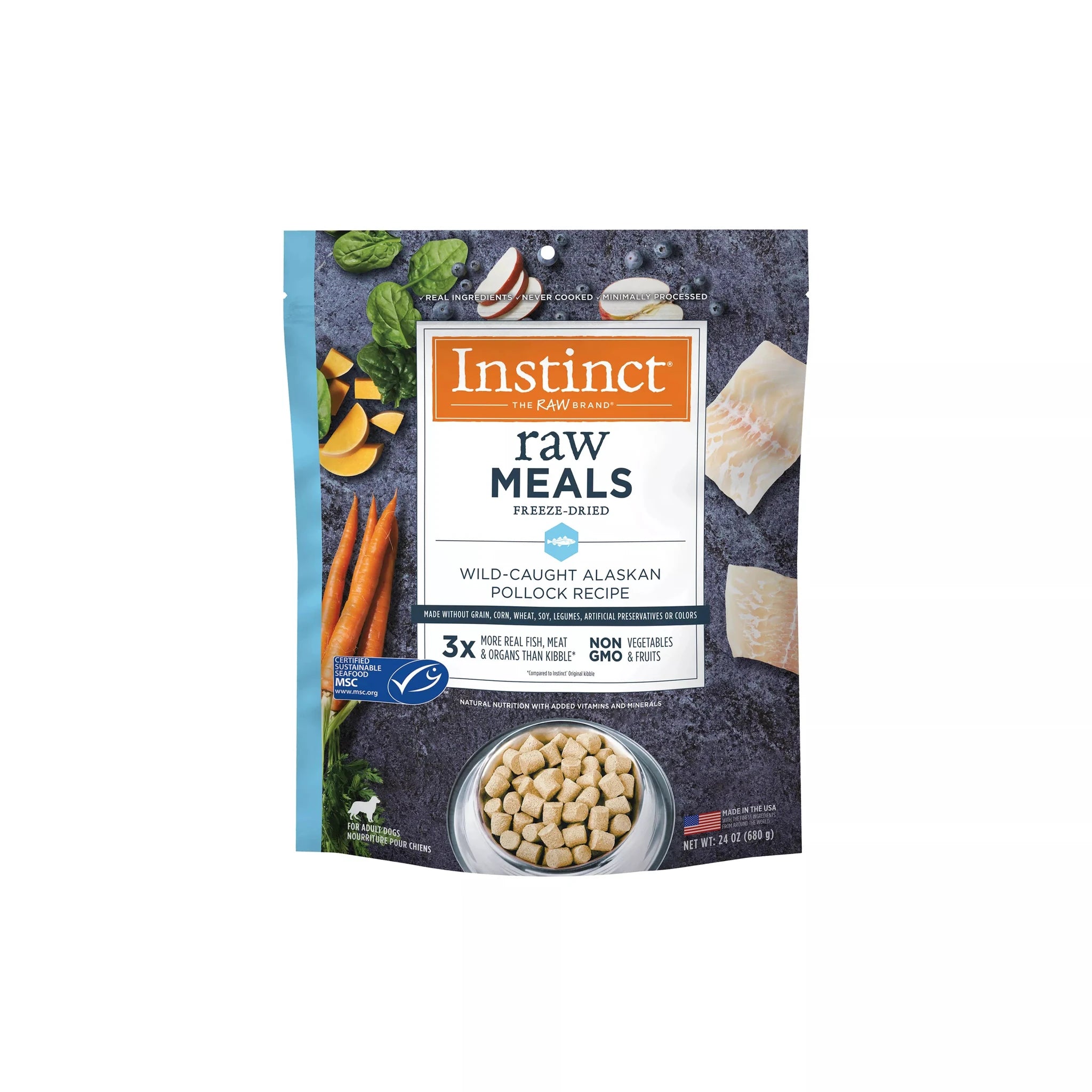 Instinct® Dog Food Raw Freeze-Dried Meals Wild-Caught Alaskan Pollock Recipe by Instinct