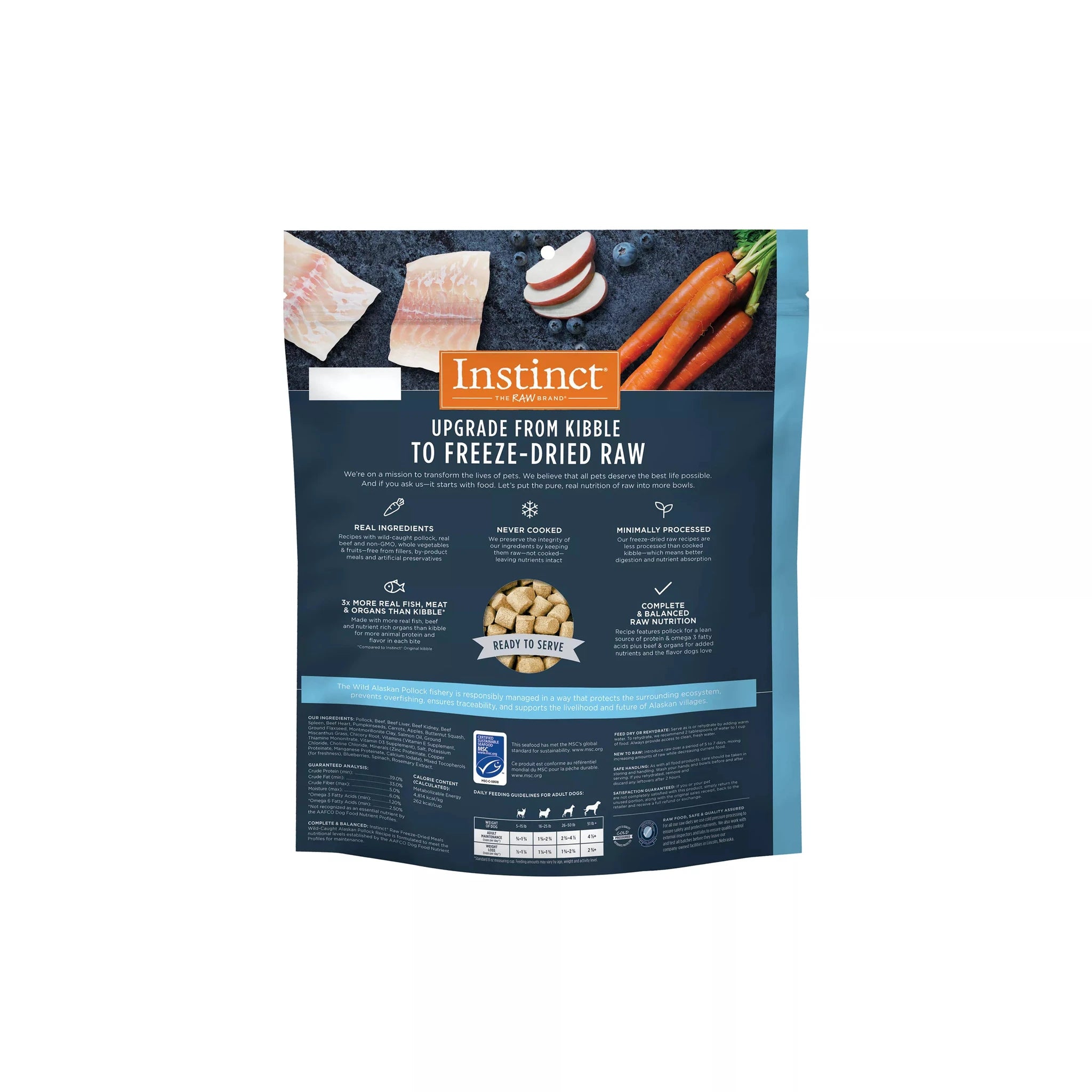 Instinct® Dog Food Raw Freeze-Dried Meals Wild-Caught Alaskan Pollock Recipe by Instinct
