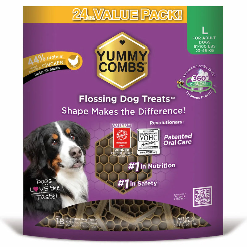 YUMMY COMBS -  with Real Chicken Flossing Dog Treats