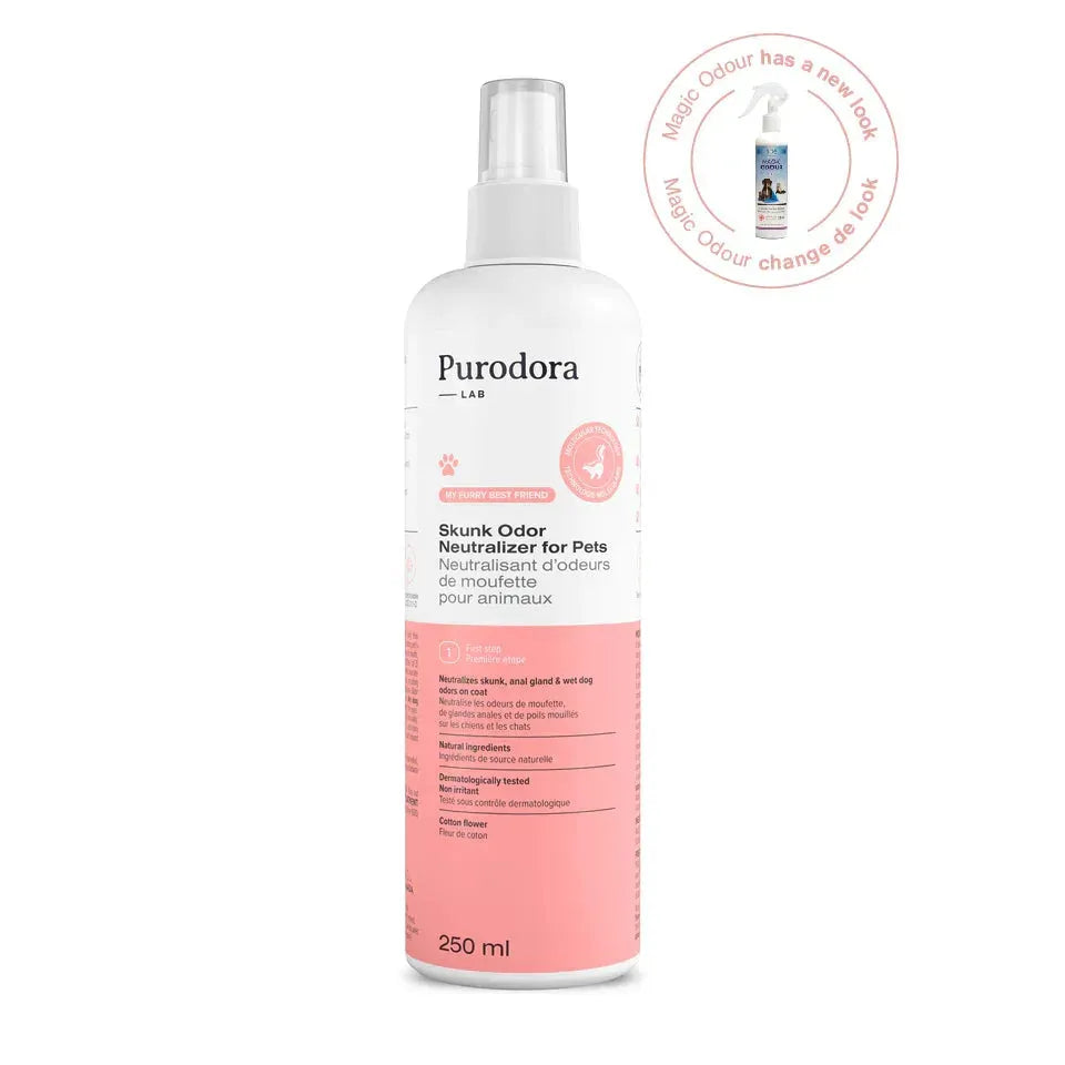 Shampoing pour animaux de compagnie Purodora Lab et neutralisant d'odeurs de mouffette 250 ml