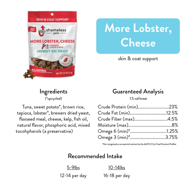 Shameless Pets - Crunchy Cat Treats 71g - More Lobster, Cheese