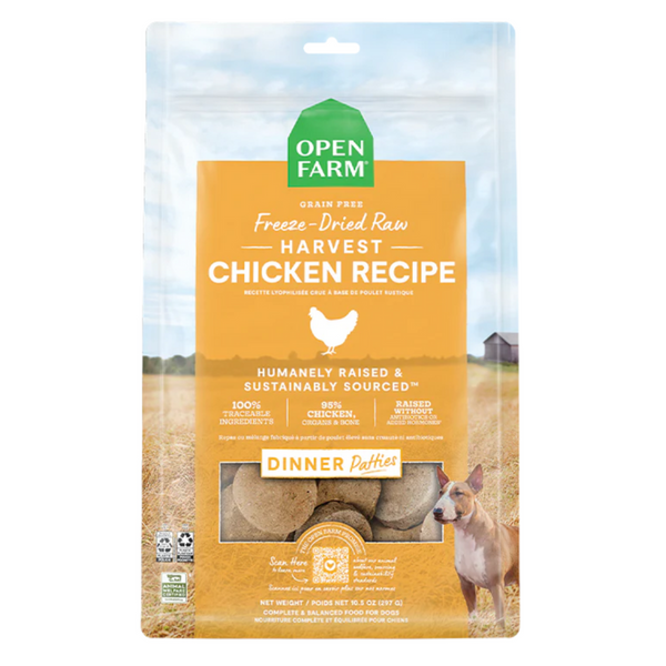 Open Farm® Harvest Chicken Freeze-Dried Raw Patties Freeze-Dried Dog Food 17.5oz