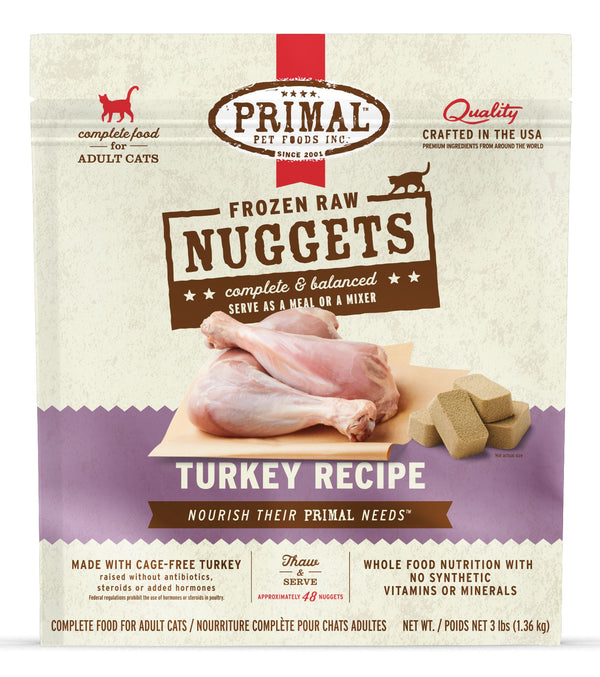 Primal Frozen Turkey Nuggets Cat 3lb