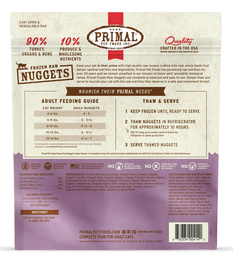 Primal Frozen Turkey Nuggets Cat 3lb