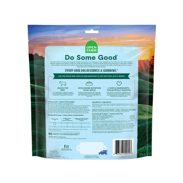 Open Farm GoodBowl Grass-Fed Beef Freeze-Dried Raw Meal Topper for Dogs
