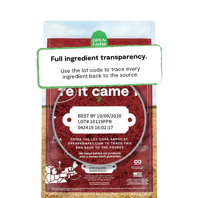 Open Farm Grass-Fed Beef & Ancient Grains Dry Dog Food 22lb