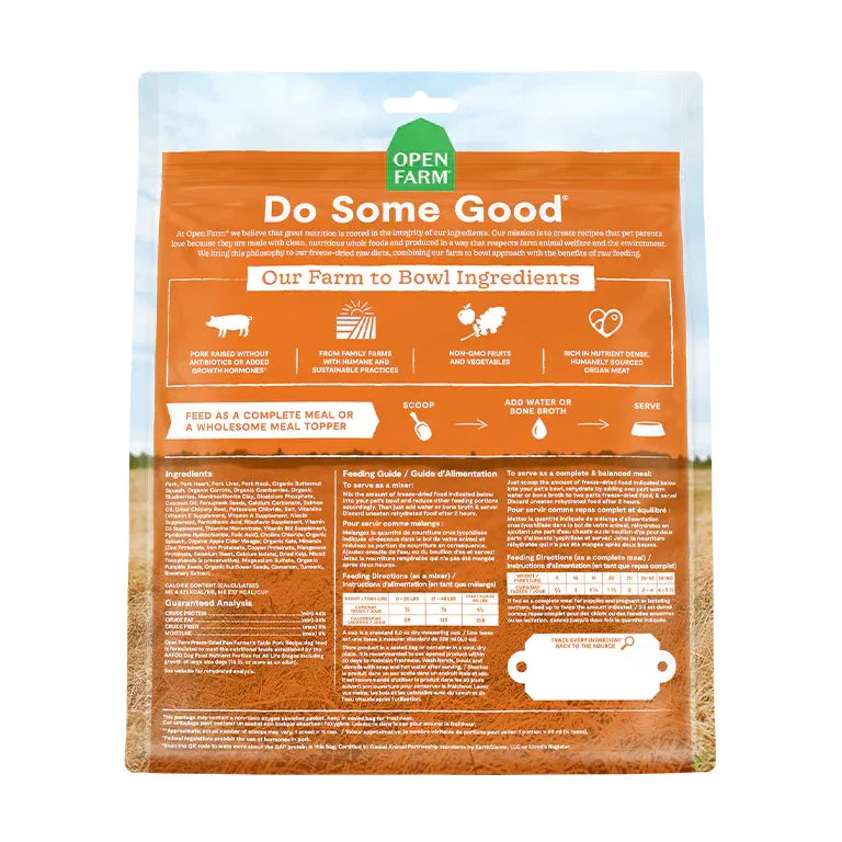 Open Farm Farmer's Table Pork Freeze Dried Raw Morsels for Dogs