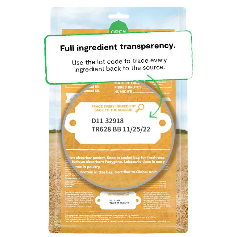 Nourriture lyophilisée pour chiens Open Farm® Harvest Chicken, galettes crues lyophilisées, 500 g