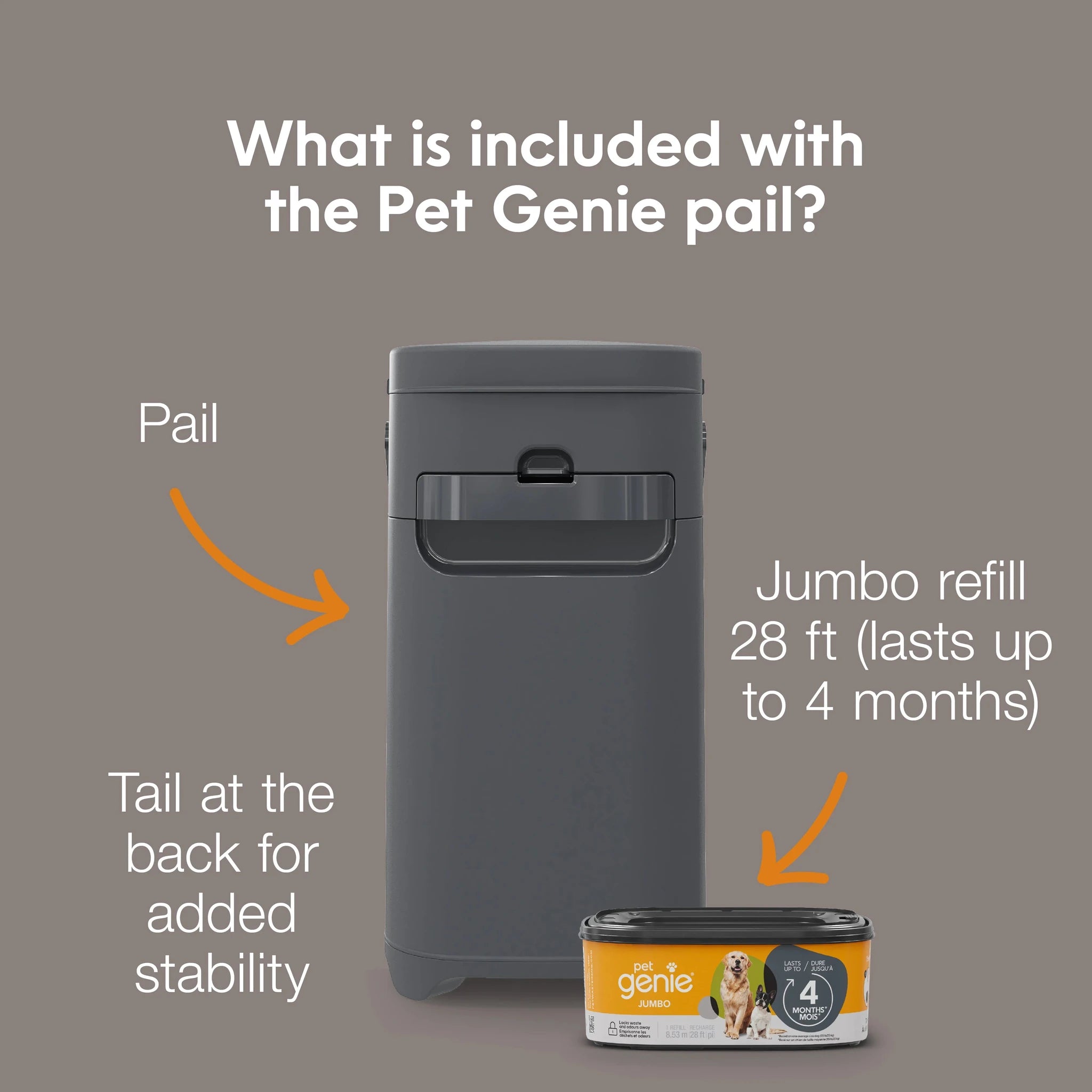 Angelcare Pet Genie Dog Waste Disposal System, Jumbo Refill (Up To 4 Months) by Pet Genie