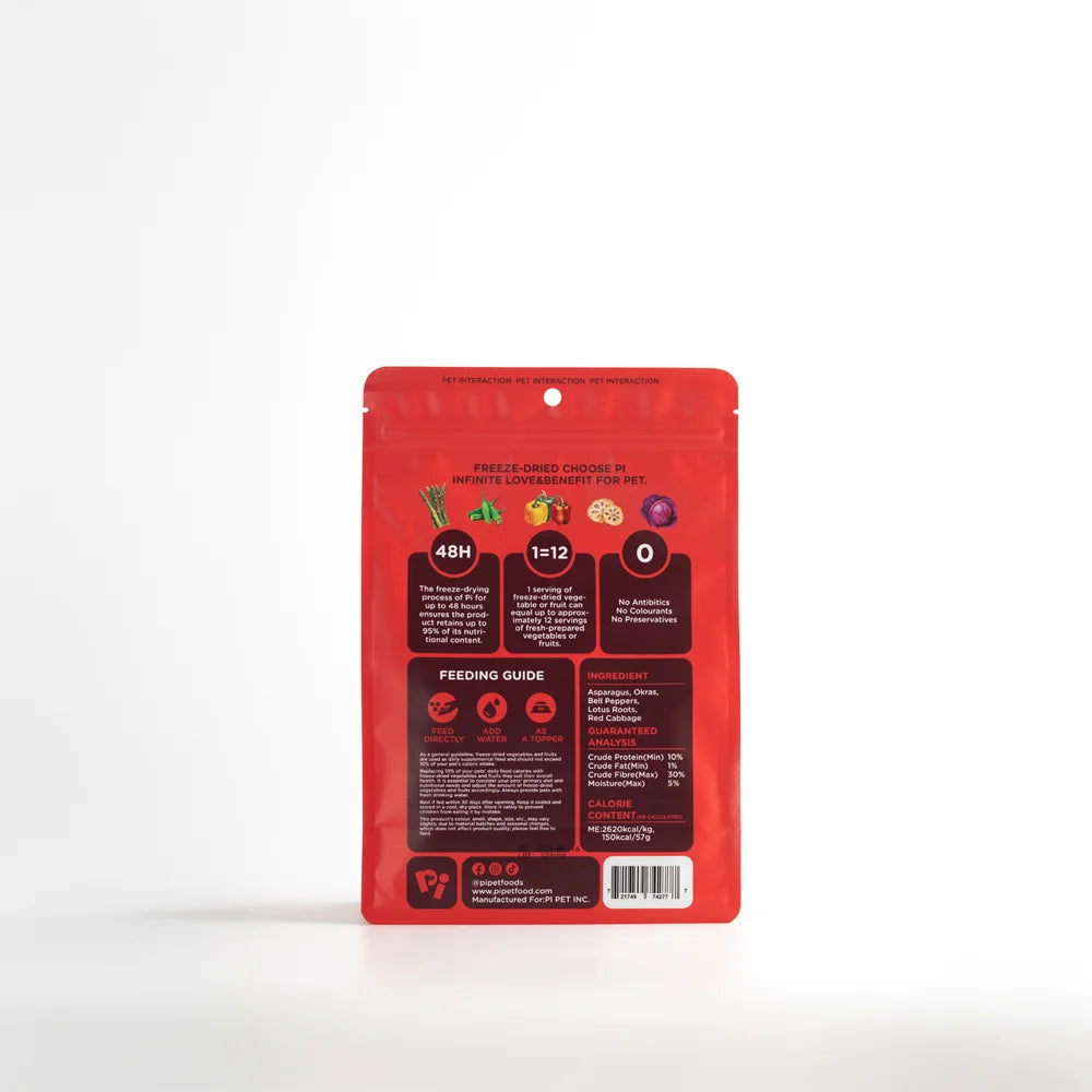 PI Pet Food Freeze Dried Summer Mixed Vegetables 57g