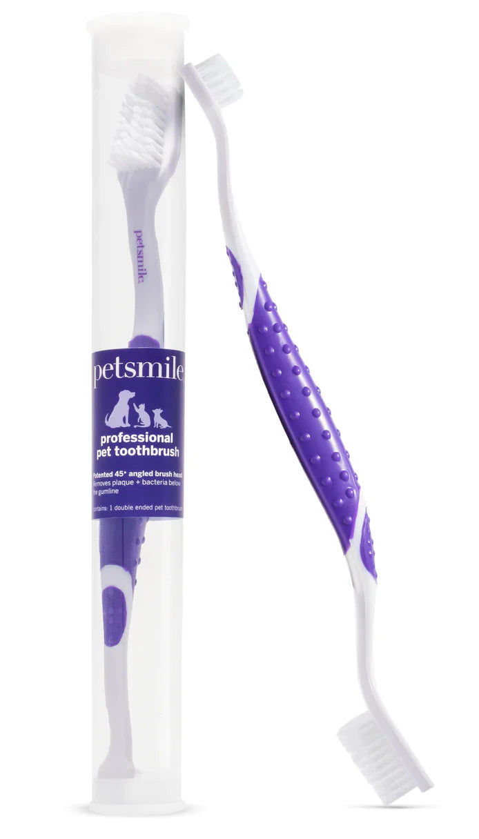 Petsmile - Professional Pet Toothbrush - Patented 45° Dual-Ended Brush Head