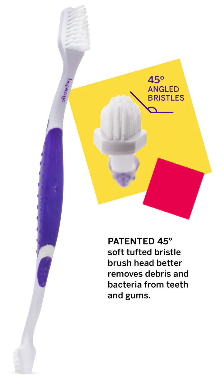 Petsmile - Professional Pet Toothbrush - Patented 45° Dual-Ended Brush Head