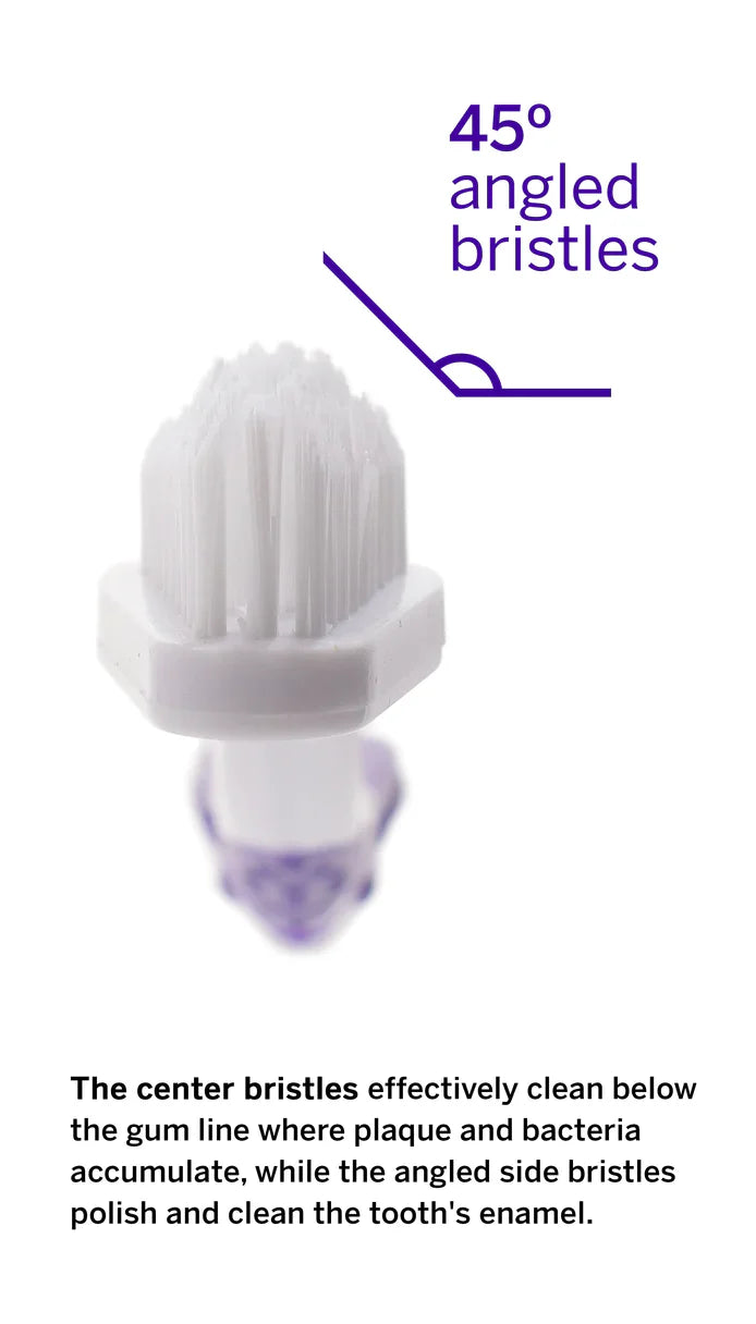 Petsmile - Professional Pet Toothbrush - Patented 45° Dual-Ended Brush Head