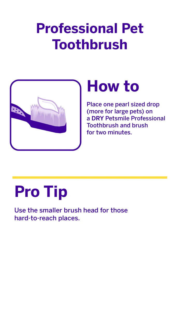 Petsmile - Professional Pet Toothbrush - Patented 45° Dual-Ended Brush Head